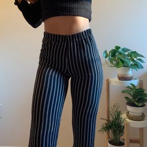 High-waisted Pinstripe Trousers